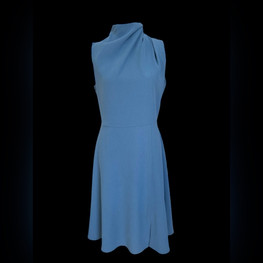 Alexia Admor Sleeveless Draped High Neck Fit & Flare Knee Length Dress 4-6